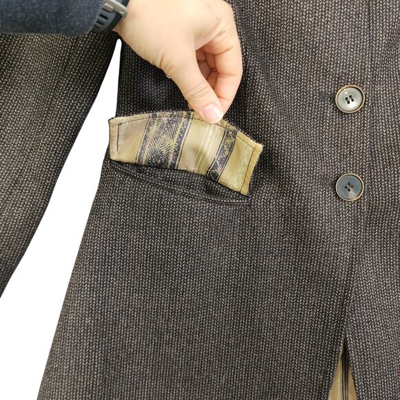 Peruvian Connection Womens Baby Alpaca Wool Blazer Jacket Size 2 Brown Knit - Picture 4 of 12